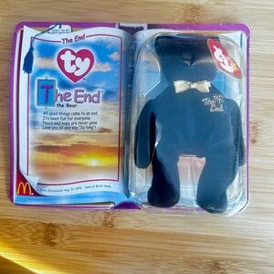 Ty The End Bear with Black and Gold Details The End Beanie Baby